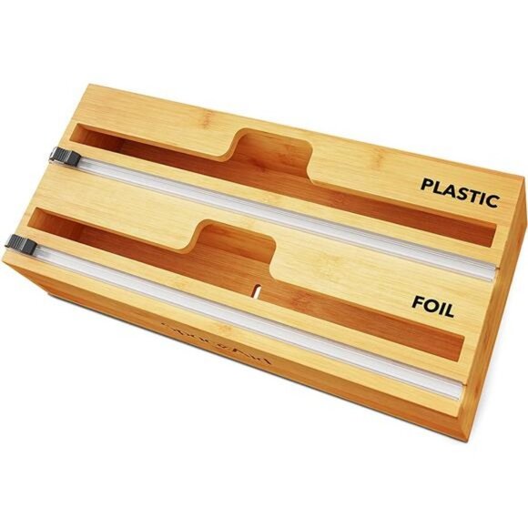 2 in 1 Wrap Organizer with Cutter and Labels, 12" Roll (Natural) - Picture 1 of 5